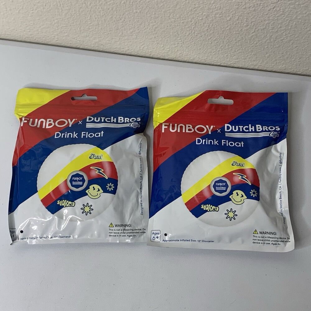 Funboy X Dutch Bros Drink Pool Float Stoked Red Red White Blue Yellow